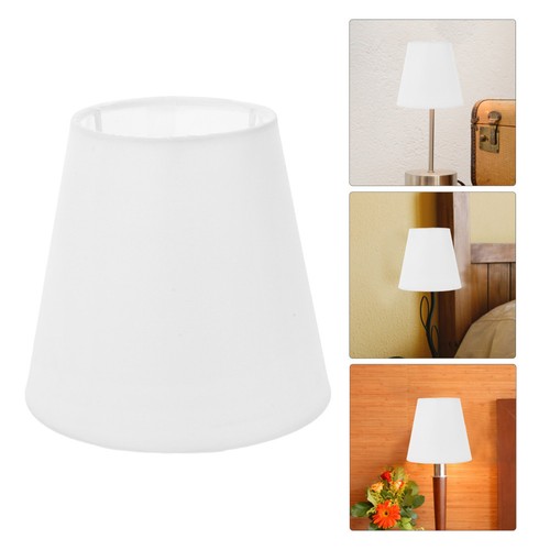 White fabric lamp shades - white,
