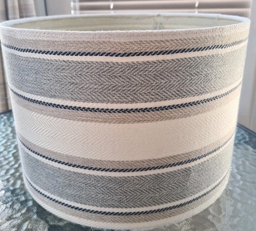 Grey stripe lampshade - ,