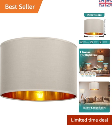 Elegant beige fabric lamp - elegant, 14"