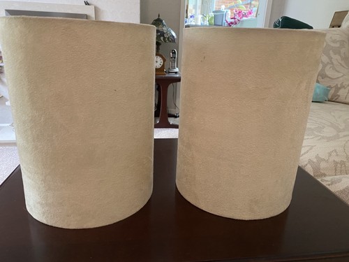 Two cream beige lampshades - two,