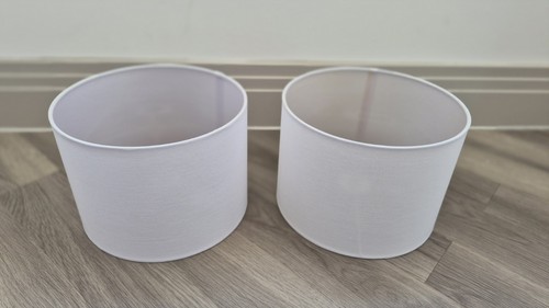 Pair white lamp shades - white,