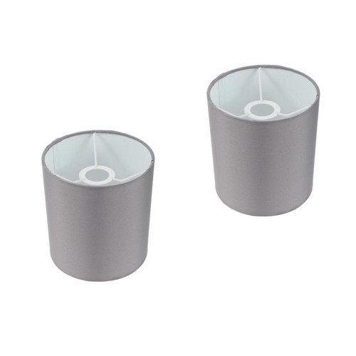 Pair grey fabric lamp - fabric,