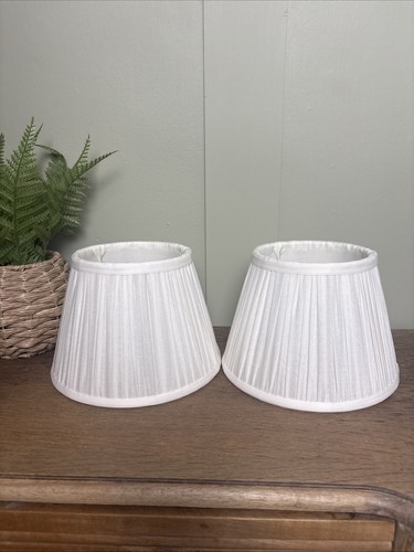 Pair white pleated fabric - pleated,