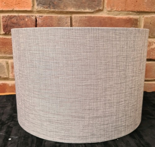 Grey lampshade textured linen - lampshade,